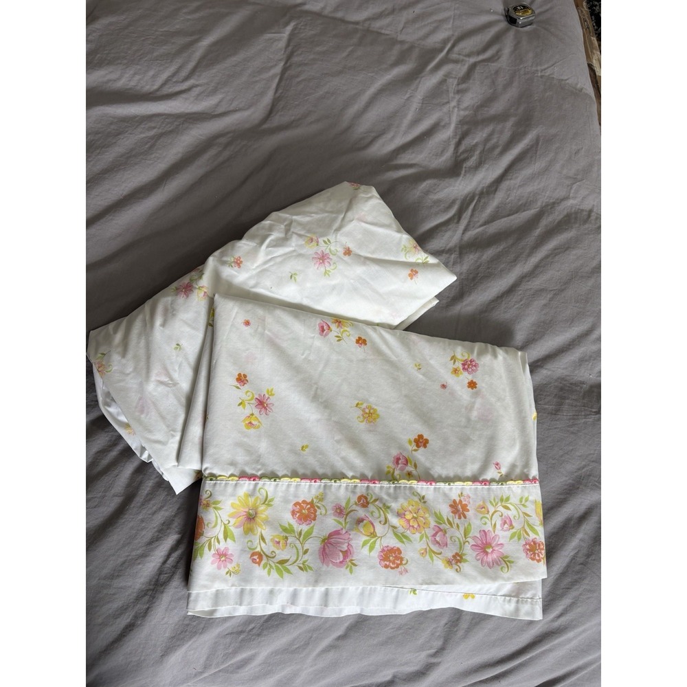 No Iron Flat And Fitted Twin Sheet Set The Bibb Company Floral Cotton/‎ Poly